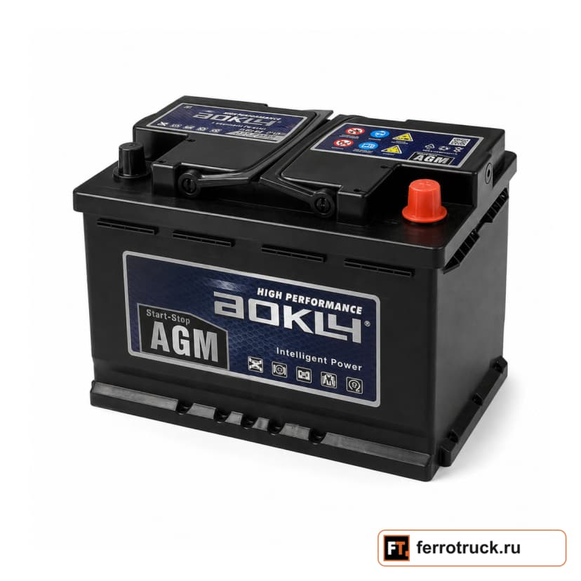 Аккумулятор AOKLY AGML3 (AGM 70L), 70 А·ч, 720 А CCA /800 А SAE, обратная полярность — фото 1