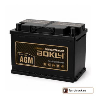 Аккумулятор AOKLY AGML4 (AGM 80L), 80 А·ч, 800 А CCA /900 А SAE, обратная полярность