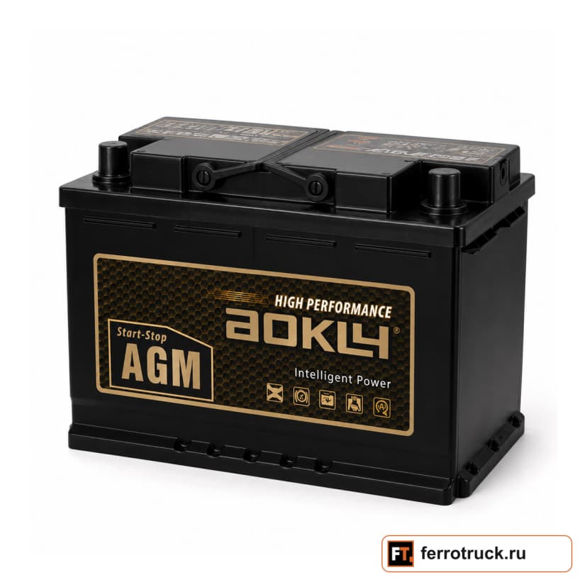 Аккумулятор AOKLY AGML4 (AGM 80L), 80 А·ч, 800 А CCA /900 А SAE, обратная полярность — фото 1