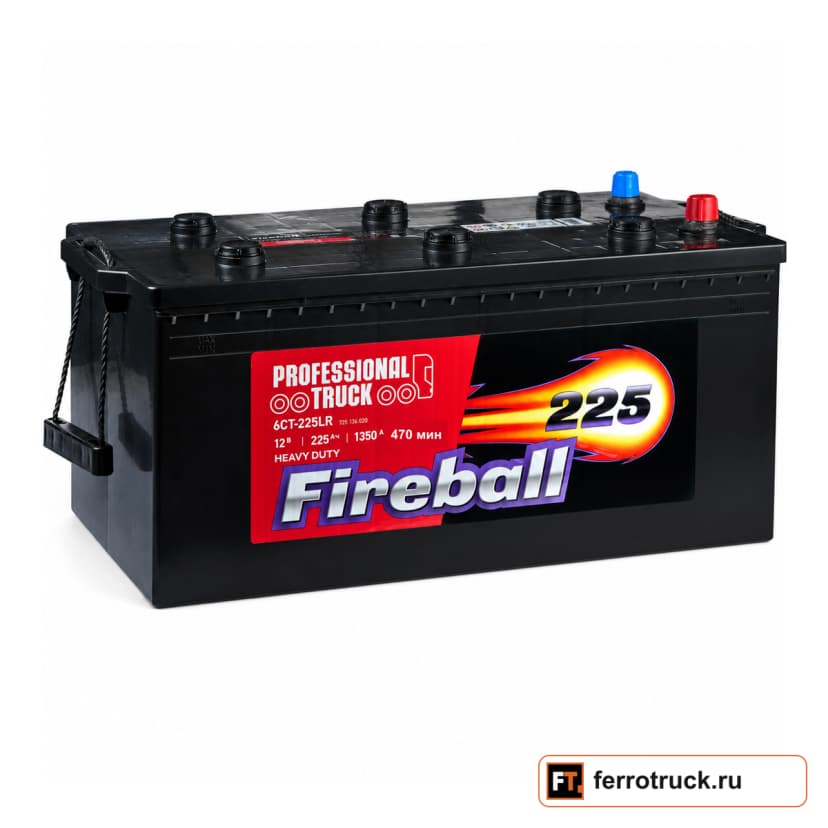 Аккумулятор FIRE BALL Базовый 6СТ-225LR, 225 А·ч, 1350 А, 12 В — фото 1