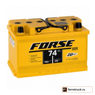Аккумулятор FORSE 574114050 (6СТ-74VLR LB), 74 А·ч, 760 А EN