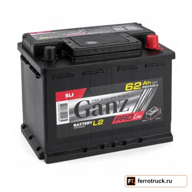 Аккумулятор GANZ PRO-Line G1040620, 62 А·ч, 550 А EN