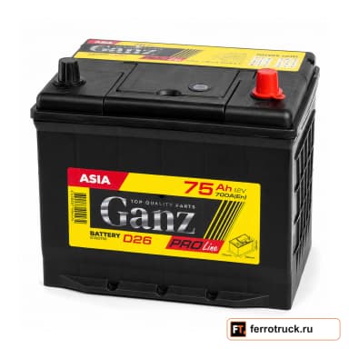 Аккумулятор GANZ PRO-Line G1180750, 75 А·ч, 700 А EN