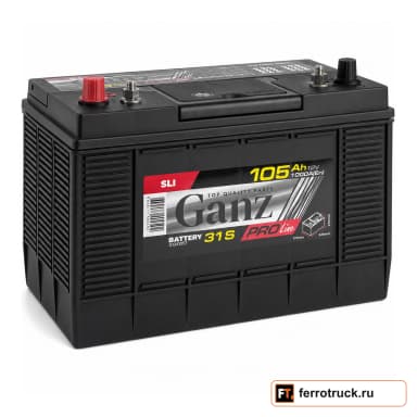 Аккумулятор GANZ PRO-Line DIN G1341057, 105 А·ч, 1000 А EN