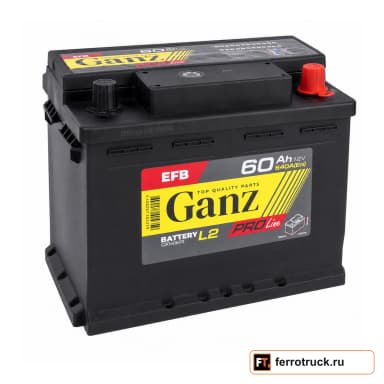 Аккумулятор GANZ PRO-Line EFB G3040600, 60 А·ч, 640 А EN