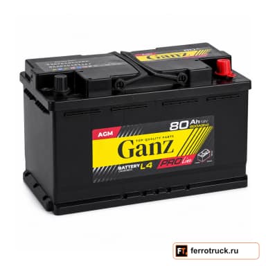 Аккумулятор GANZ PRO-Line AGM G4080800, 80 А·ч, 800 А EN