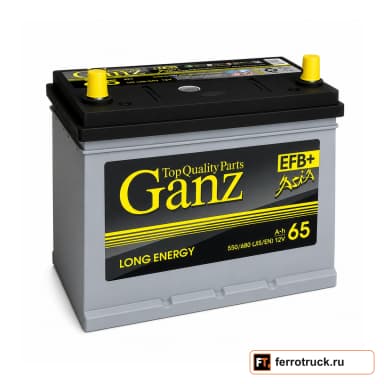 Аккумулятор GANZ ASIA EFB GAEFBA650, 65 А·ч, 550 А EN