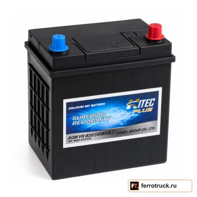 Аккумулятор HITEC PLUS AGM VR B20 (40B20L), 40 А·ч, 350 А