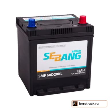 Аккумулятор SEBANG SMF 60D20KL, 55 А·ч, 480 А