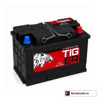 Аккумулятор TIGER 6СТ-75 L3.0, 75 А·ч, 610 А
