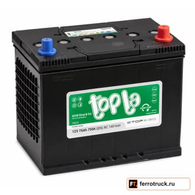 Аккумулятор TOPLA AGM Stop&Go TAG75 (57029 AGM), 75 А·ч, 750 А, 12 В