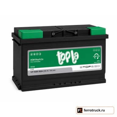 Аккумулятор TOPLA AGM Stop&Go TAG95 (L5 AGM), 95 А·ч, 850 А, 12 В