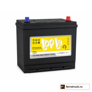 Аккумулятор TOPLA EFB Stop&Go TSG65J (56568 EFB), 65 А·ч, 600 А, 12 В