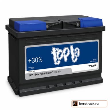 Аккумулятор TOPLA Top TT78H (57549 SMF), 78 А·ч, 750 А, 12 В