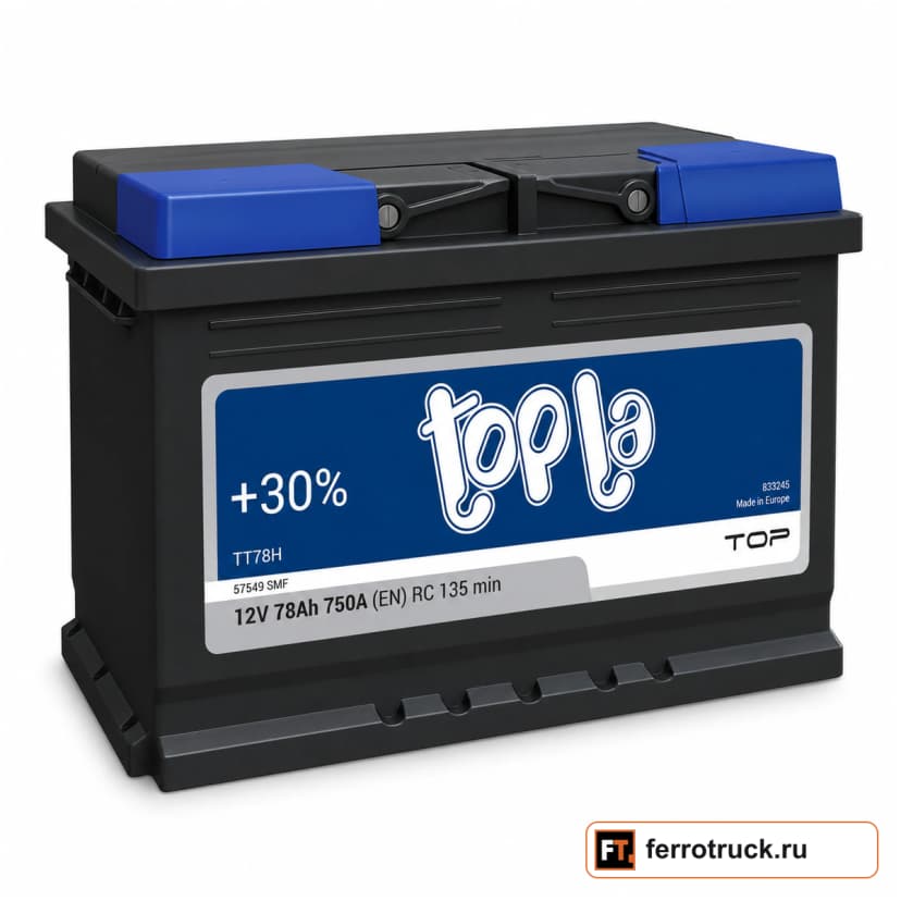 Аккумулятор TOPLA Top TT78H (57549 SMF), 78 А·ч, 750 А, 12 В — фото 1