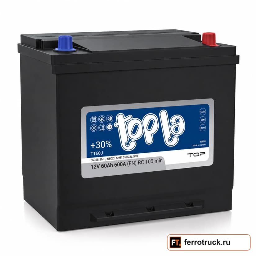 Аккумулятор TOPLA Top JIS TT60J (56068 SMF), 60 А·ч, 600 А, 12 В — фото 1