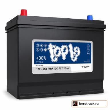 Аккумулятор TOPLA Top JIS TT75JX (57524 SMF), 75 А·ч, 740 А, 12 В