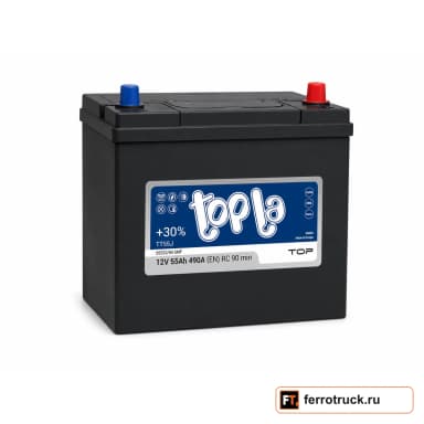 Аккумулятор TOPLA Top JIS TT55J (55523/84 SMF), 55 А·ч, 490 А, 12 В