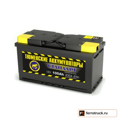 Аккумулятор Тюмень Стандарт 6СТ-100L, 100 А·ч, 830 А EN, прямая полярность
