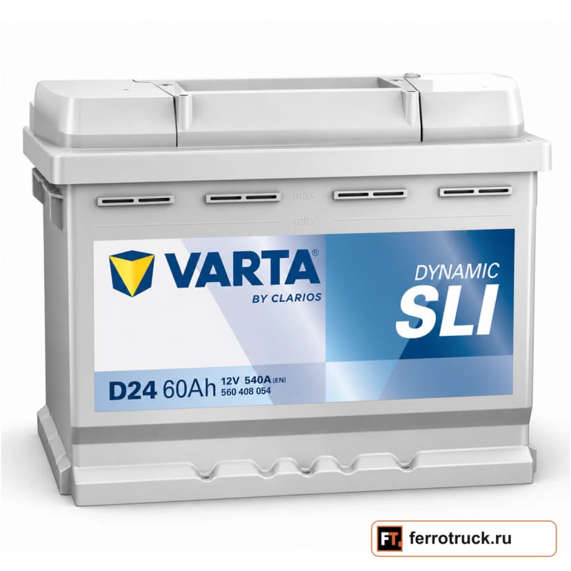 Аккумулятор VARTA Dynamic SLI D24 (560408054), 60 А·ч, 540 А, 12 В — фото 1