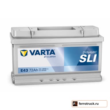 Аккумулятор VARTA Dynamic SLI E43 (572409068), 72 А·ч, 680 А, 12 В