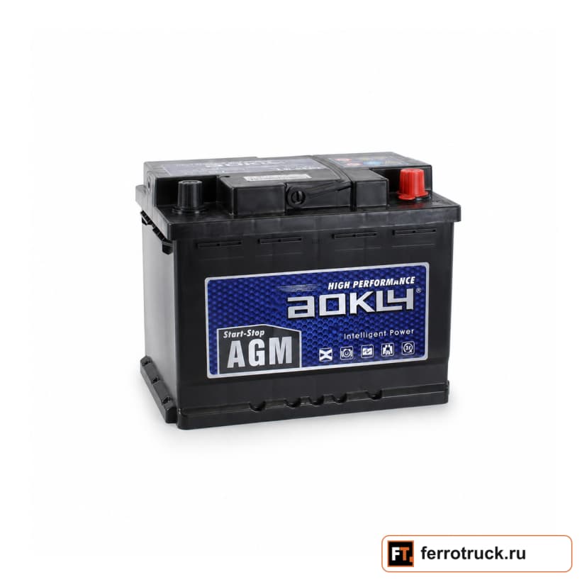 Аккумулятор AOKLY AGML2 (AGM 60L), 60 А·ч, 770 А EN /700 А SAE, обратная полярность — фото 1