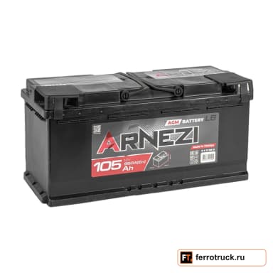 Аккумулятор ARNEZI AGM 105 L6 (E4111050), 105 А·ч, 950 А, обратная полярность