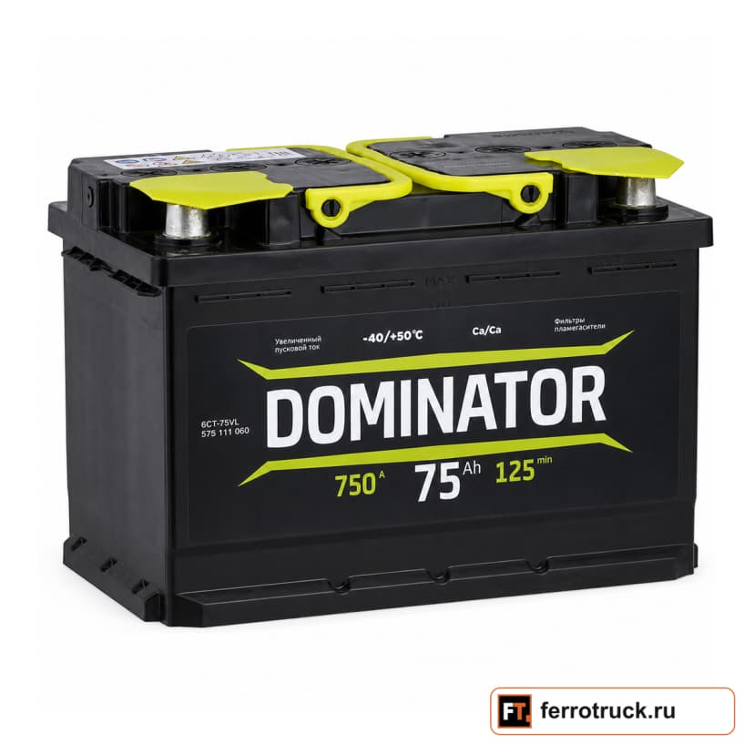 Аккумулятор DOMINATOR 575111060 (6СТ-75VL), 75 А·ч, 750 А EN — фото 1