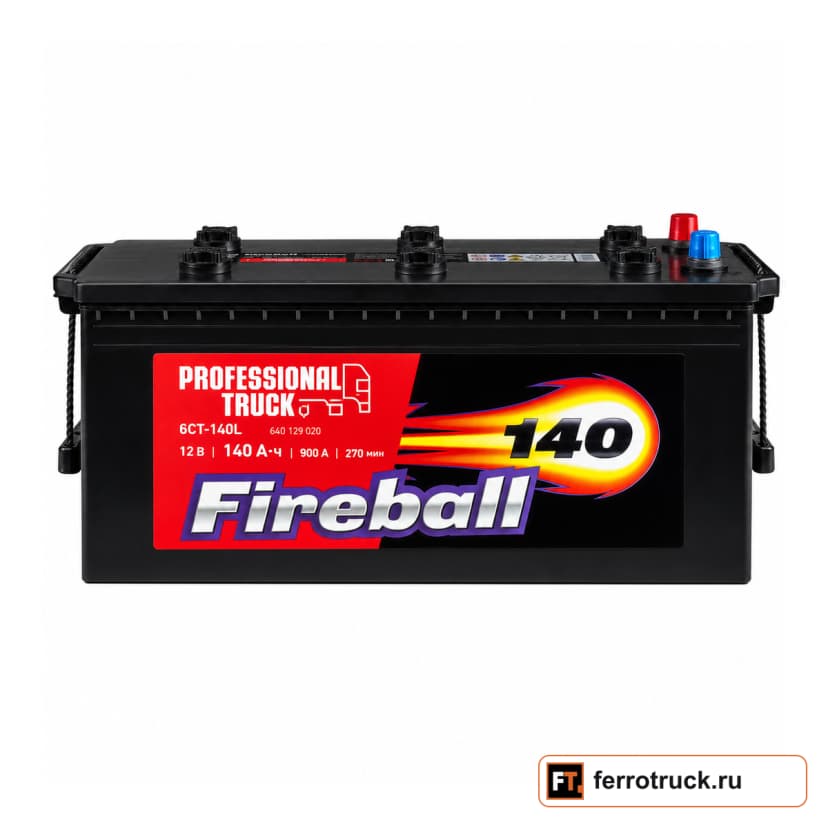 Аккумулятор FIRE BALL Базовый 6СТ-140L, 140 А·ч, 900 А, 12 В — фото 1