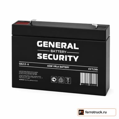 Аккумулятор GENERAL SECURITY GSL 7.2-6, 7.2 А·ч, 6 В