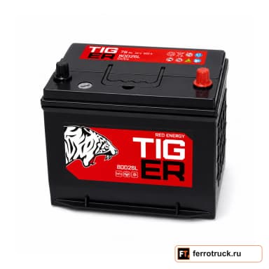 Аккумулятор TIGER Red Energy 80D26L, 75 А·ч, 630 А