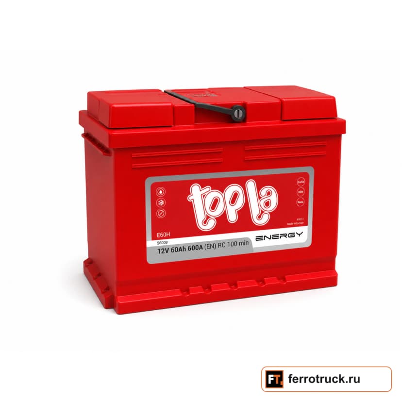 Аккумулятор TOPLA Energy E60H (56008), 60 А·ч, 600 А, 12 В — фото 1