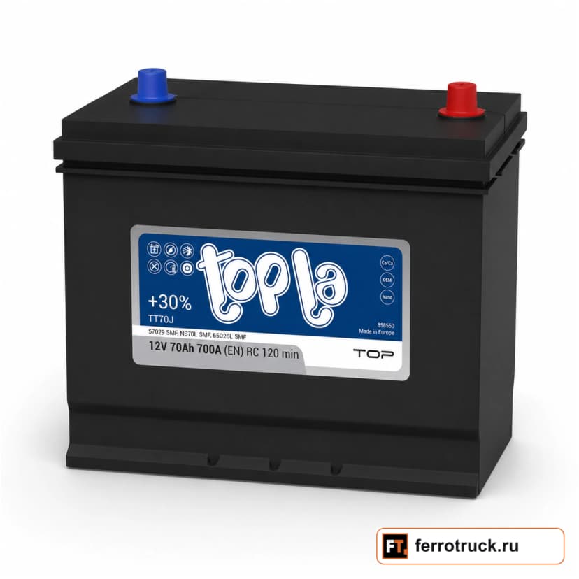 Аккумулятор TOPLA Top JIS TT70J (57029 SMF), 70 А·ч, 700 А, 12 В — фото 1