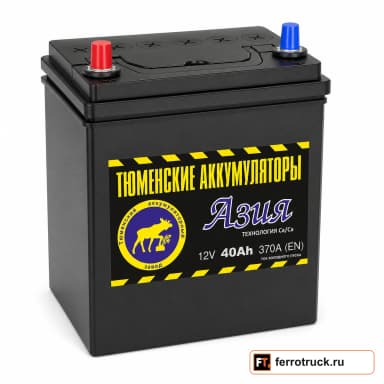 Аккумулятор Тюмень Asia 6СТ-40L, 40 А·ч, 370 А, 12 В