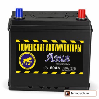 Аккумулятор Тюмень Asia 6CT-60LR Asia, 60 А·ч, 550 А, 12 В