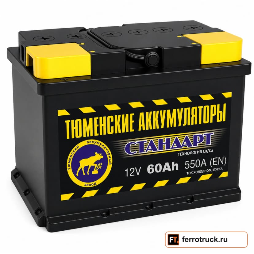 Аккумулятор Тюмень Стандарт 6CT-60L, 60 А·ч, 550 А, 12 В — фото 1