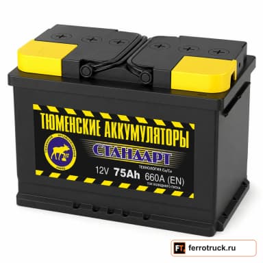Аккумулятор Тюмень Стандарт 6CT-75L, 75 А·ч, 660 А, 12 В