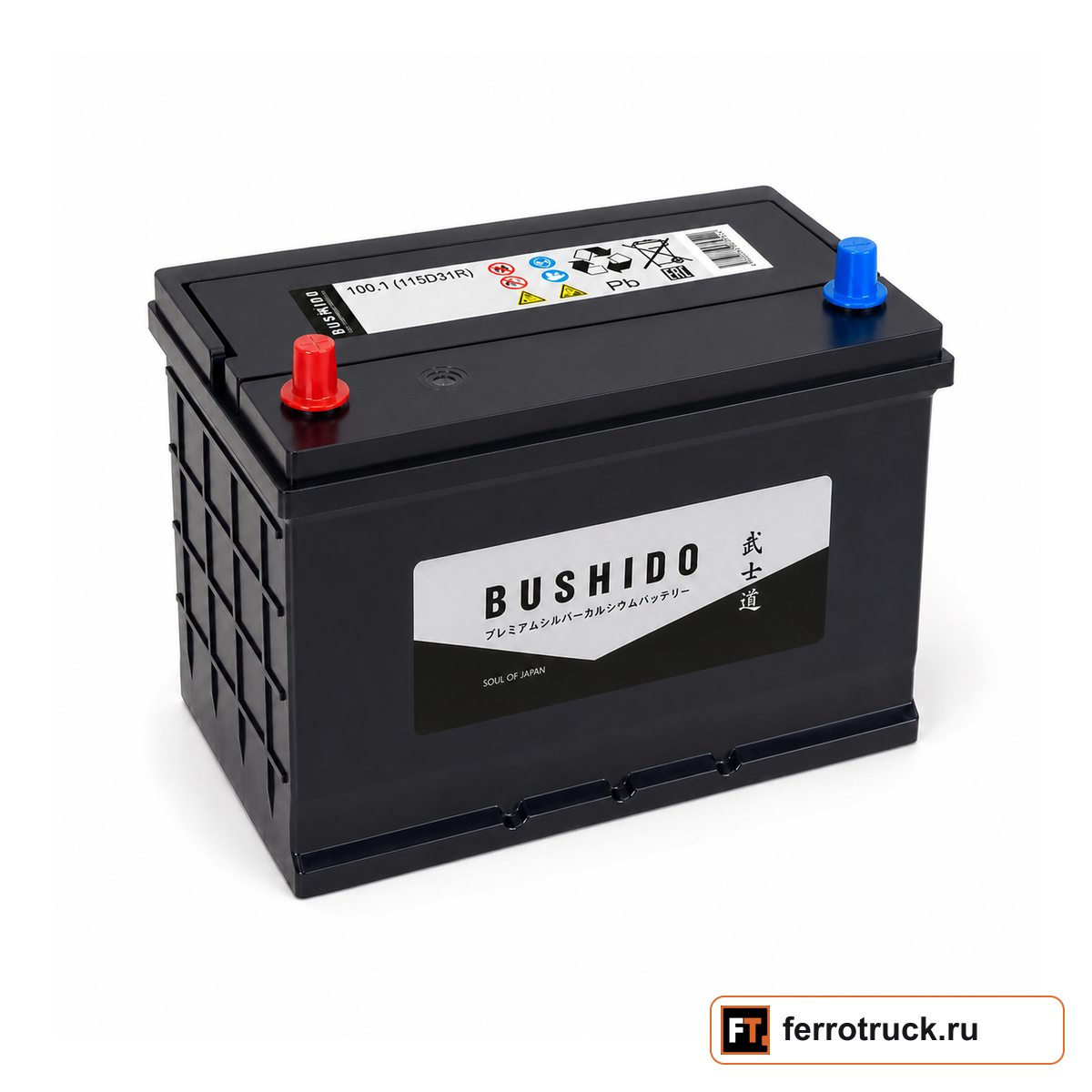 Аккумулятор BUSHIDO SJ 115D31R, 100 А·ч, 850 А EN