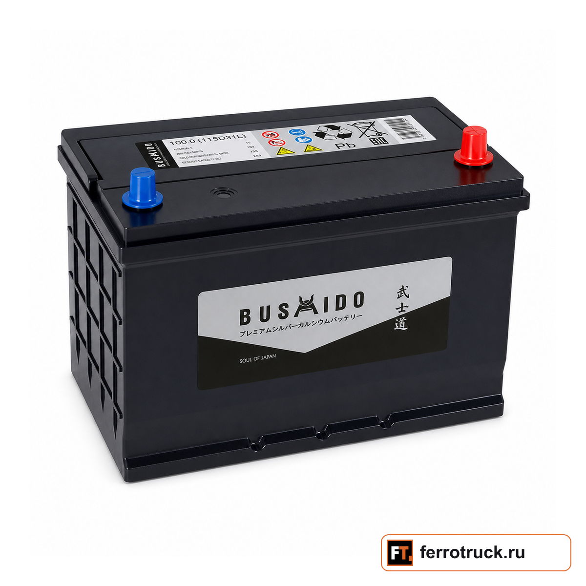 Аккумулятор BUSHIDO SJ 115D31L, 100 А·ч, 850 А EN