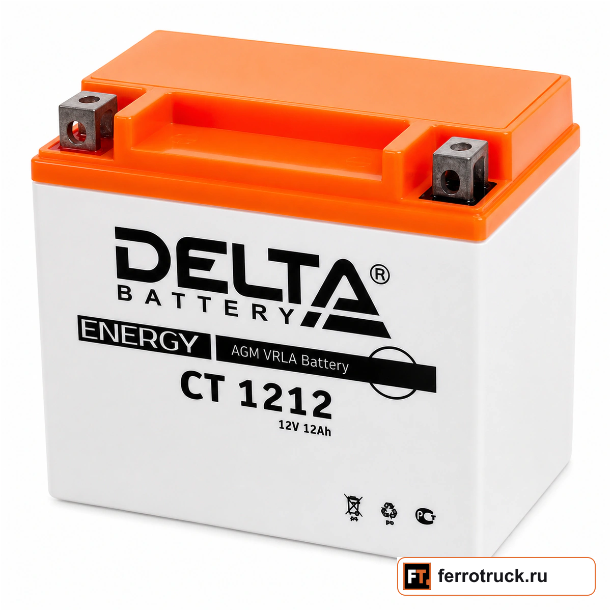 Аккумулятор DELTA CT 1212, 12 А·ч, 180 А, 12 В — фото 1